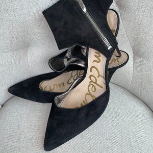 Sam Edelman Womens Suede Ankle Zip High Heels Black Size 9